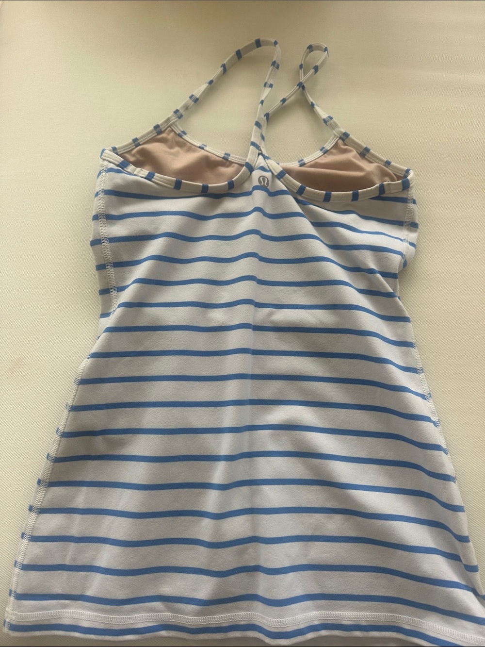 Lululemon Blue and White Striped Halter Tank Top - Picture 3 of 3